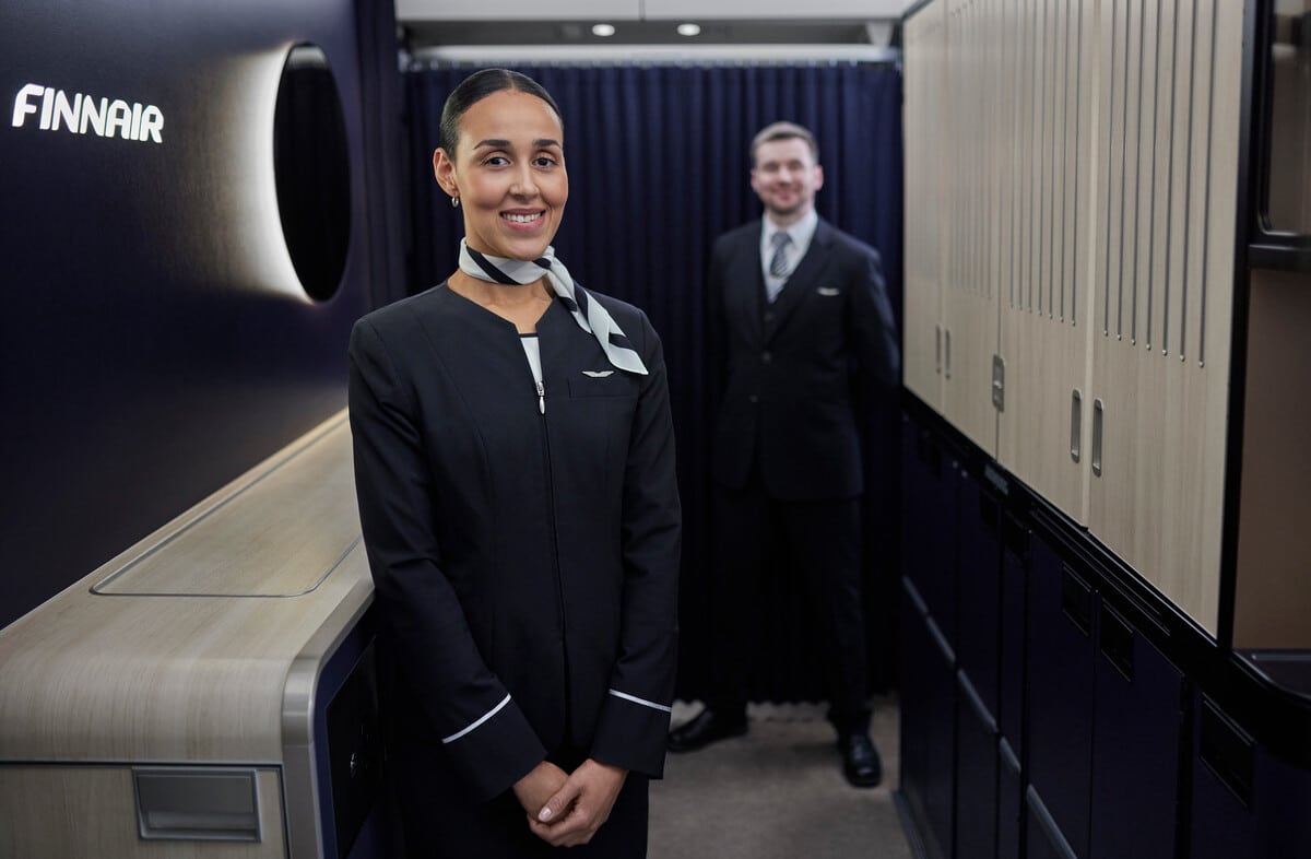 Finnair A350 Business Class Cabin Crew In Galley 6