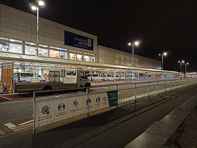 Glasgow Airport At Night Geograph 6641651